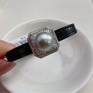 X816 S925 Tahitian Sea Pearl Bangle Necklace and Belt Bracelet 2in1 Style